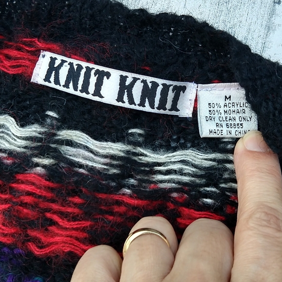 Vintage 80s MohairOversized Grandpa Cardigan - Picture 2 of 6